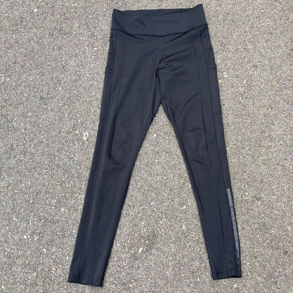 Adidas Black Leggings Activewear Performance Tight Mesh Cut Outs Women’s Medium - Picture 1 of 10